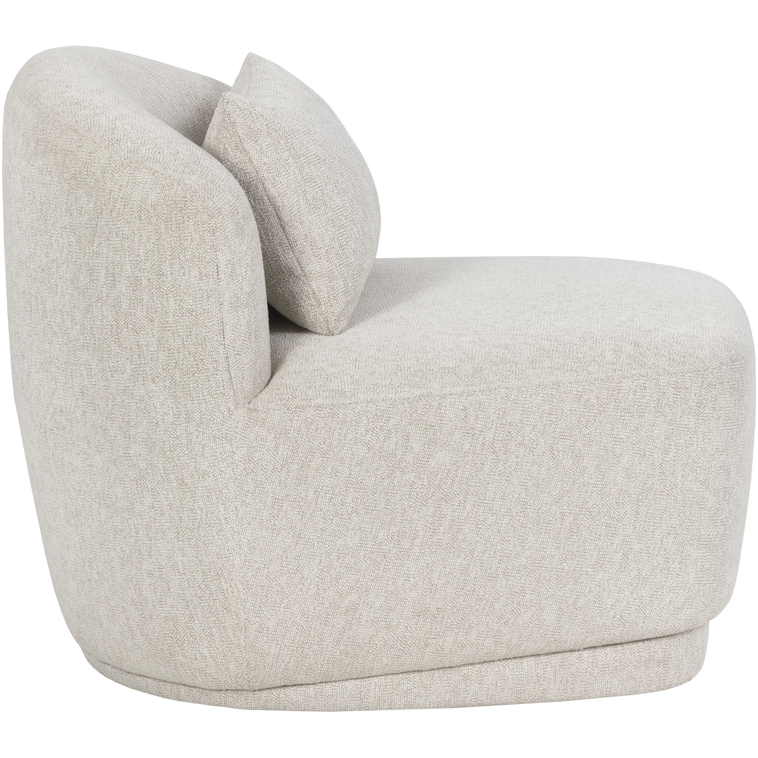 Soraya Dove Cream Swivel Armless Chair, Swivel